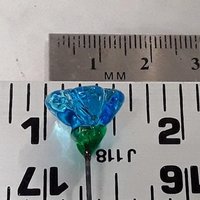 March Aquamarine bellflower miniature glass flower headpins March birthstone tiny small glass flowers on wire individually crafted lampwork
