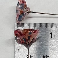 Sedona Desert 5-petal glass flowers, tiny small miniature glass flowers on wire; lampwork, jewelry, mixed media, wedding, southwest