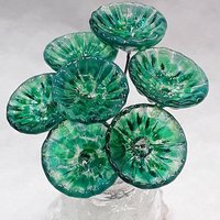 Lilypad Coral Disk glass flowers, tiny small mini glass flowers on wire; handcrafted lampwork, jewelry, mixed media, cabin, wedding, gift