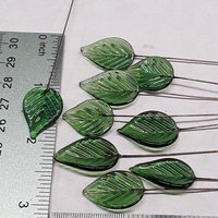 Elegant Sage Green Glass Leaf Headpins;tiny small glass leaf shape on wire; handcrafted lampwork, jewelry, mixed media, wedding decor, plant