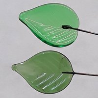 Elegant Sage Green Glass Leaf Headpins;tiny small glass leaf shape on wire; handcrafted lampwork, jewelry, mixed media, wedding decor, plant