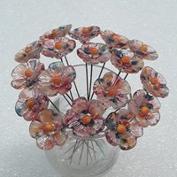 Sedona Desert 5-petal glass flowers, tiny small miniature glass flowers on wire; lampwork, jewelry, mixed media, wedding, southwest
