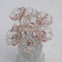 SWEET PEACH glass flower headpins, tiny small mini glass flowers on wire; handcrafted lampwork, jewelry, mixed media, wedding, small gifts