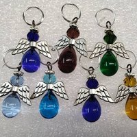 Handmade Lampwork Glass Guardian Angel Charm