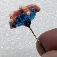 Glass Starfish plant pick glass headpin (glass on wire) crafted on stainless steel wire tiny glass flower individually handcrafted lampwork