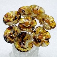 Autumn Sprinkles Glass Flowers tiny small mini glass flowers on wire; handcrafted lampwork, jewelry, mixed media, fall autumn, wedding, gift