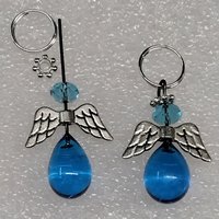 Glass Drop Orb; individually crafted lampwork glass drop orb headpins; glass on wire; jewelry making, bouquet, stitch marker, angel charms