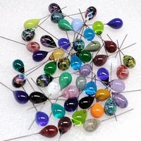 Glass Drop Orb; individually crafted lampwork glass drop orb headpins; glass on wire; jewelry making, bouquet, stitch marker, angel charms