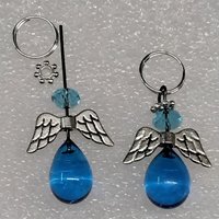 KIT: Lampwork Glass Guardian Angel charms = bookmark, zipper pull, stitch counter, plant stake, purse decor, suncatcher