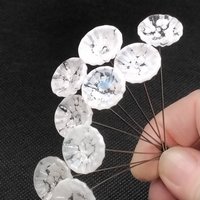 SNOW WHITE MOTTLE glass flower headpins; tiny small mini glass flowers on wire; lampwork, fairy garden, wedding, small gift bouquet, jewelry