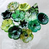 IRISH CELTIC Bouquet ~ glass flower bouquet, tiny small miniature glass flowers; individually crafted lampwork, irish gift, greenspace curio