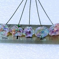 SPRING PASTELS glass flowers tiny small mini glass flowers on wire; handmade lampwork, jewelry, mixed media, gifts, bouquets, wedding decor