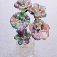 SPRING PASTELS glass flowers tiny small mini glass flowers on wire; handmade lampwork, jewelry, mixed media, gifts, bouquets, wedding decor