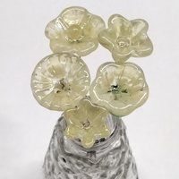 LEMONADE MOTTLE glass flower headpins ~ tiny small mini glass flowers on wire; individually crafted lampwork UV glow reactive!
