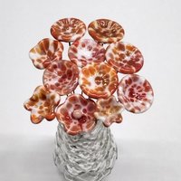 CORAL SPRINKLE SURPRISE miniature flower glass headpins; tiny small mini glass flowers on wire; individually crafted lampwork, jewelry, gift