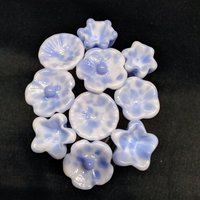 PERIWINKLE SPRINKLES glass flower headpins; tiny small mini glass flowers on wire; handcrafted lampwork, jewelry, mixed media, wedding, gift