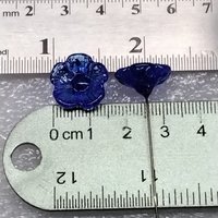 MEDIUM BLUE glass flowers, mini tiny small glass flowers on wire; handcrafted lampwork, jewelry, mixed media, forever flowers, wedding, gift