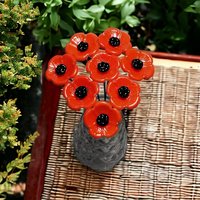 ORANGE POPPY glass flower headpins,small tiny miniature glass flowers on wire, individually crafted lampwork, jewelry, mixed media, gift