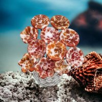 CORAL SPRINKLE SURPRISE miniature flower glass headpins; tiny small mini glass flowers on wire; individually crafted lampwork, jewelry, gift