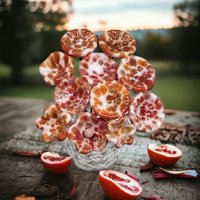 CORAL SPRINKLE SURPRISE miniature flower glass headpins; tiny small mini glass flowers on wire; individually crafted lampwork, jewelry, gift