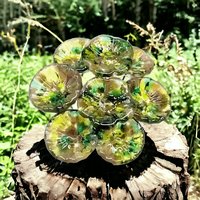 Camo glass flower headpins, glass on wire, jewelry supply or bouquet, fall, hunter, camouflage, woods, cabin, rustic, lampwork handmade