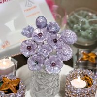 SOFT LAVENDER MOTTLE glass flowers, tiny small mini glass flowers on wire; handcrafted lampwork, jewelry, mixed media, weddings, plant gift