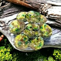 Camo glass flower headpins, glass on wire, jewelry supply or bouquet, fall, hunter, camouflage, woods, cabin, rustic, lampwork handmade