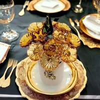 Citrine Golden Glass Flower headpins; tiny small mini glass flowers on wire; November Birthstone; jewelry, gift, curio, windowsill, handmade