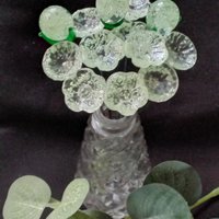 GLOW GLITTER glass flowers on wire headpins ~ miniature tiny small glass flowers on wire; individually crafted lampwork glow in the dark UV