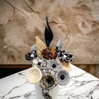 Executive Midcentury Modern Bouquet ~glass flower bouquet, tiny small glass flowers; handcrafted lampwork, office gift, coworker, business