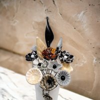 Executive Midcentury Modern Bouquet ~glass flower bouquet, tiny small glass flowers; handcrafted lampwork, office gift, coworker, business