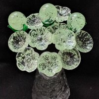 GLOW GLITTER glass flowers on wire headpins ~ miniature tiny small glass flowers on wire; individually crafted lampwork glow in the dark UV