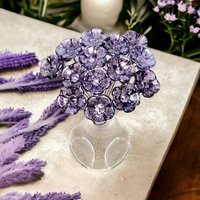 GRAPE PURPLE SPRINKLES glass flowers; mini tiny small glass flowers on wire; handcrafted lampwork, jewelry, mixed media, wedding, plant gift