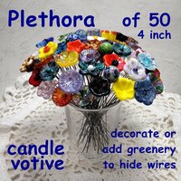 PLETHORA MIX!  Glass flower headpins ~ Miniature tiny small glass flowers on wire - flower bouquet; individually crafted lampwork