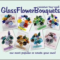 JUST FOR YOU Custom Bouquet ~ Miniature glass flower bouquet made for you! 11 flowers & 1 leaf ~tiny small glass flowers crafted lampwork