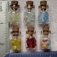 TINY Bottle Uranium UV Glass Chips in Jar Uranium Green Blue Yellow Red FireAmber, Mixed. 365nm, 395nm - great gift for uranium collection