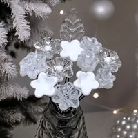 Snow White Lace Glass Flower Bouquet, tiny small minature glass flowers handcrafted lampwork, gift, wedding, curio, windowsill, lace, baby