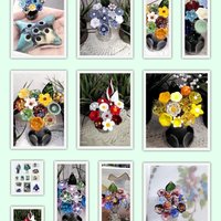 JUST FOR YOU Custom Bouquet ~ Miniature glass flower bouquet made for you! 11 flowers & 1 leaf ~tiny small glass flowers crafted lampwork