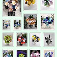 JUST FOR YOU Custom Bouquet ~ Miniature glass flower bouquet made for you! 11 flowers & 1 leaf ~tiny small glass flowers crafted lampwork