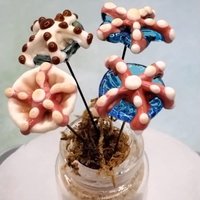 Glass Starfish plant pick glass headpin (glass on wire) crafted on stainless steel wire tiny glass flower individually handcrafted lampwork