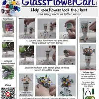 Clear Crystal Lead 365 UV reactive glass flowers; mini tiny small glass flowers on wire; soft blue glow under uv 365nm light