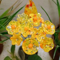 SunSprinkles glass flowers headpins; mini tiny small glass flowers on wire; individually crafted lampwork: jewelry, gifts, wedding, bouquets