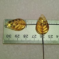 Amber Glass Leaves variety of ambers, fall autumn leaf on 5" wire; each unique; pendant, jewelry, bouquet, plants, wedding, mixed media