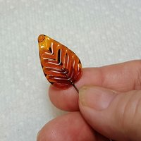 Amber Glass Leaves variety of ambers, fall autumn leaf on 5" wire; each unique; pendant, jewelry, bouquet, plants, wedding, mixed media