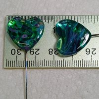 Glass Heart Plant Pick: Emerald Island, Heart on 5in wire. Use for floral bouquet, plants, jewelry, gifts; each unique Measures 3/4in