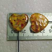 Glass Heart Yellow SunSprinkles Plant Pick on 5in wire. Floral bouquet, plants, jewelry, wedding cake, table decor, gifts; each unique 3/4in