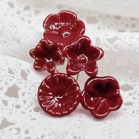Red glass flower headpins; tiny small miniature glass flowers on wire; handmade lampwork, jewelry, gift, wedding decor, food, curio lampwork