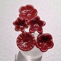 Red glass flower headpins; tiny small miniature glass flowers on wire; handmade lampwork, jewelry, gift, wedding decor, food, curio lampwork