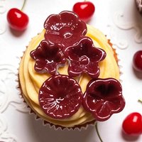 Red glass flower headpins; tiny small miniature glass flowers on wire; handmade lampwork, jewelry, gift, wedding decor, food, curio lampwork