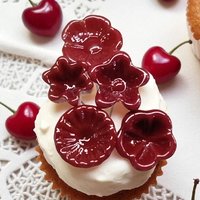 Red glass flower headpins; tiny small miniature glass flowers on wire; handmade lampwork, jewelry, gift, wedding decor, food, curio lampwork